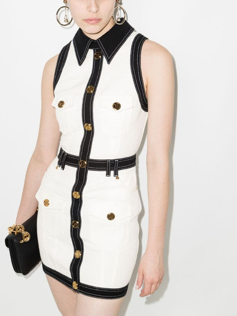 Panelled Cotton Mini Dress
