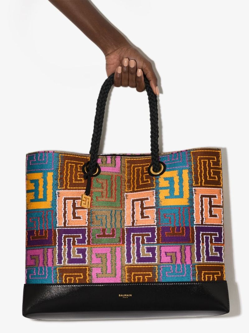 Multicoloured Monogram Tapestry Tote Bag