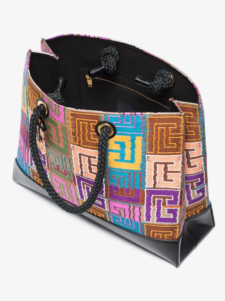 Multicoloured Monogram Tapestry Tote Bag