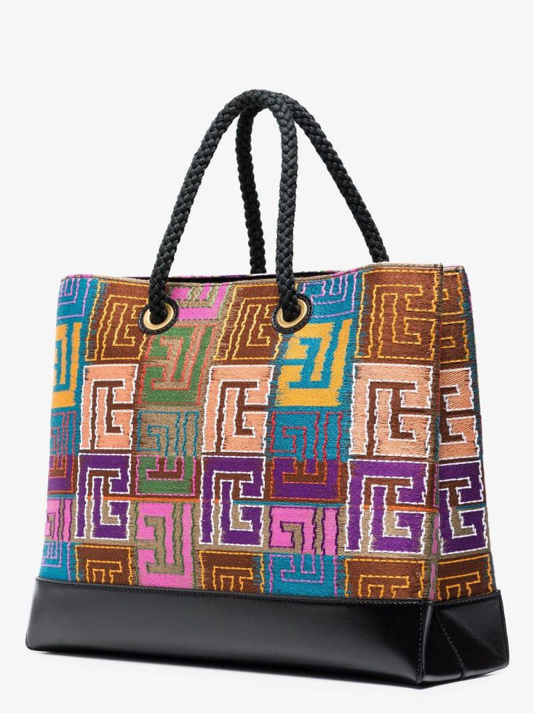 Multicoloured Monogram Tapestry Tote Bag