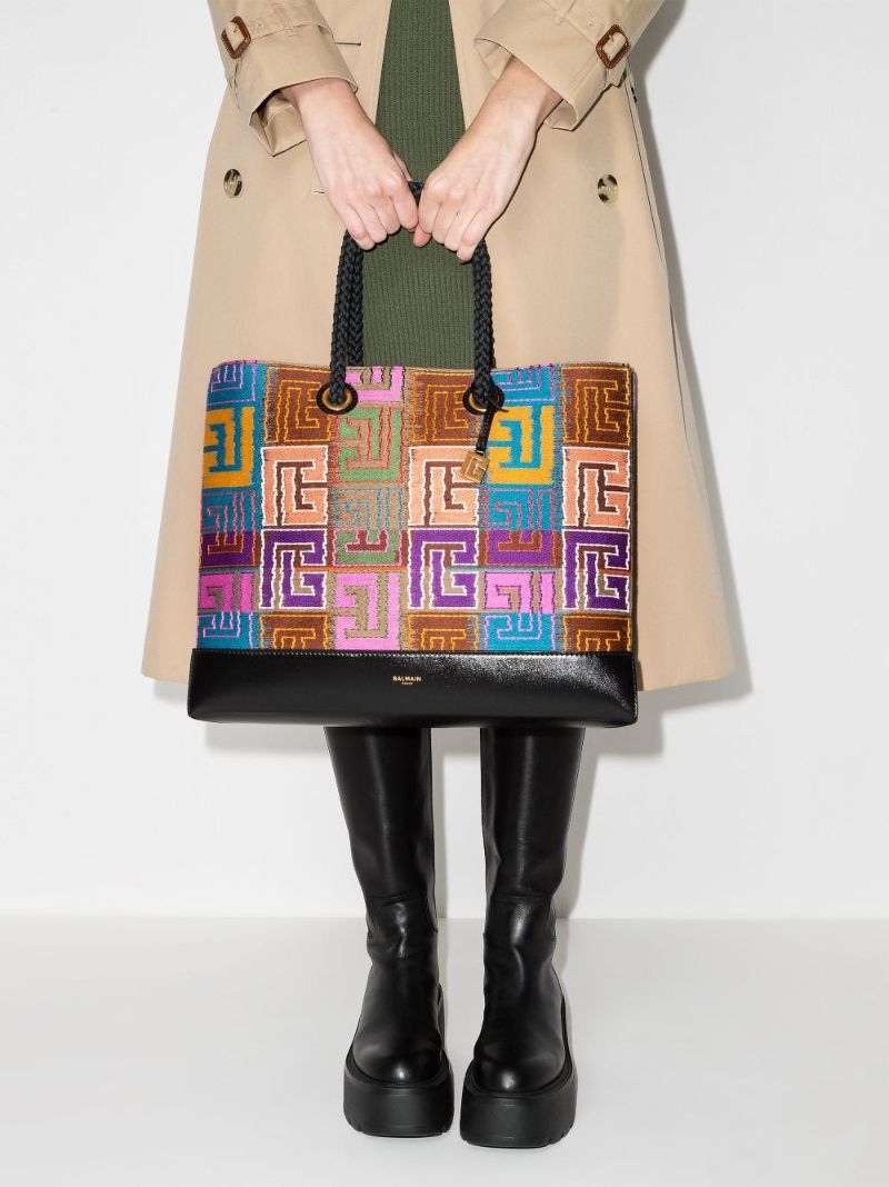 Multicoloured Monogram Tapestry Tote Bag