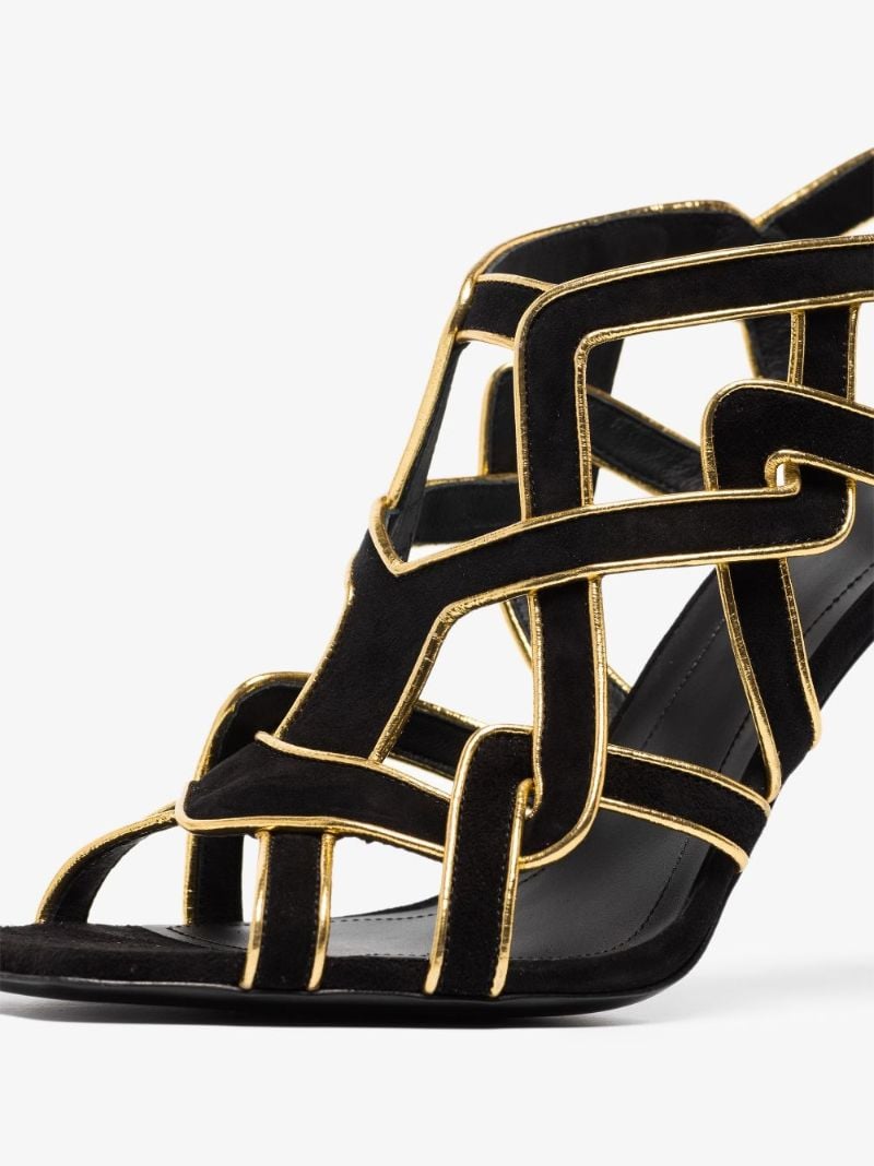 Black Urania 95 Suede Strappy Sandals