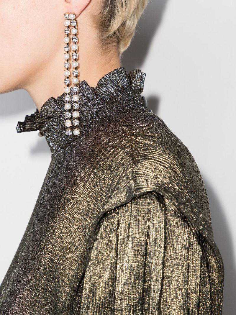Noshi High Neck Metallic Blouse
