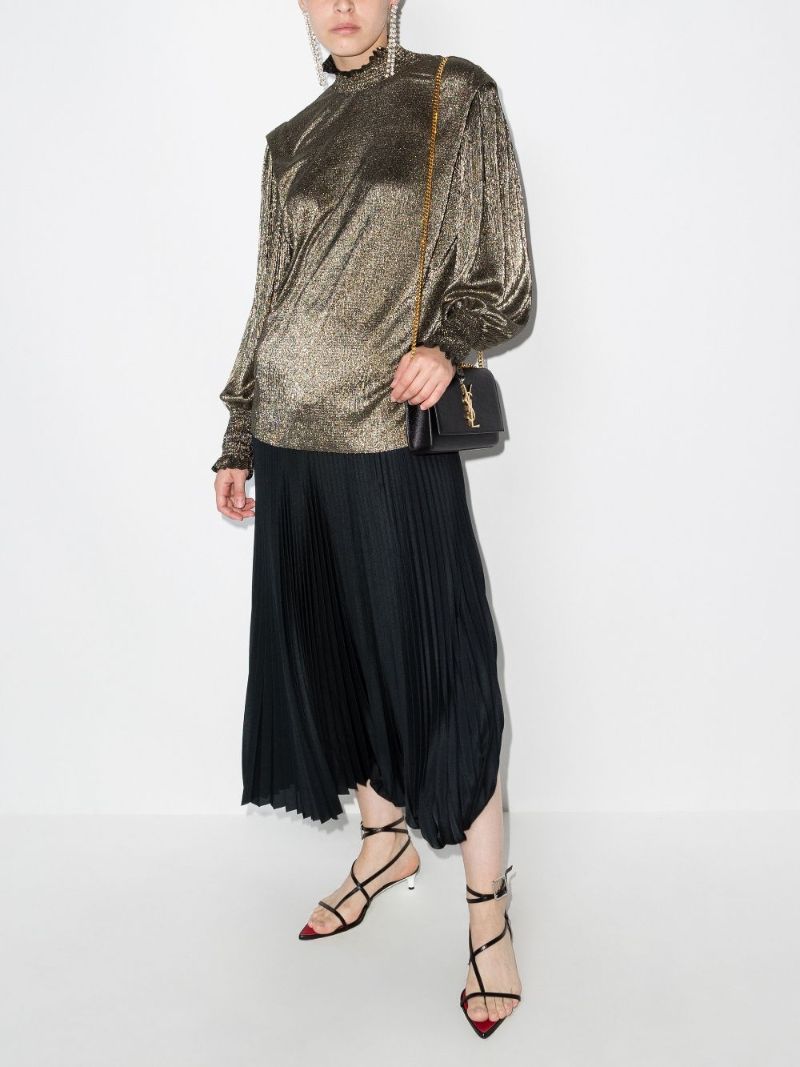 Noshi High Neck Metallic Blouse