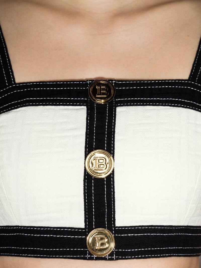 Monogram Denim Crop Top