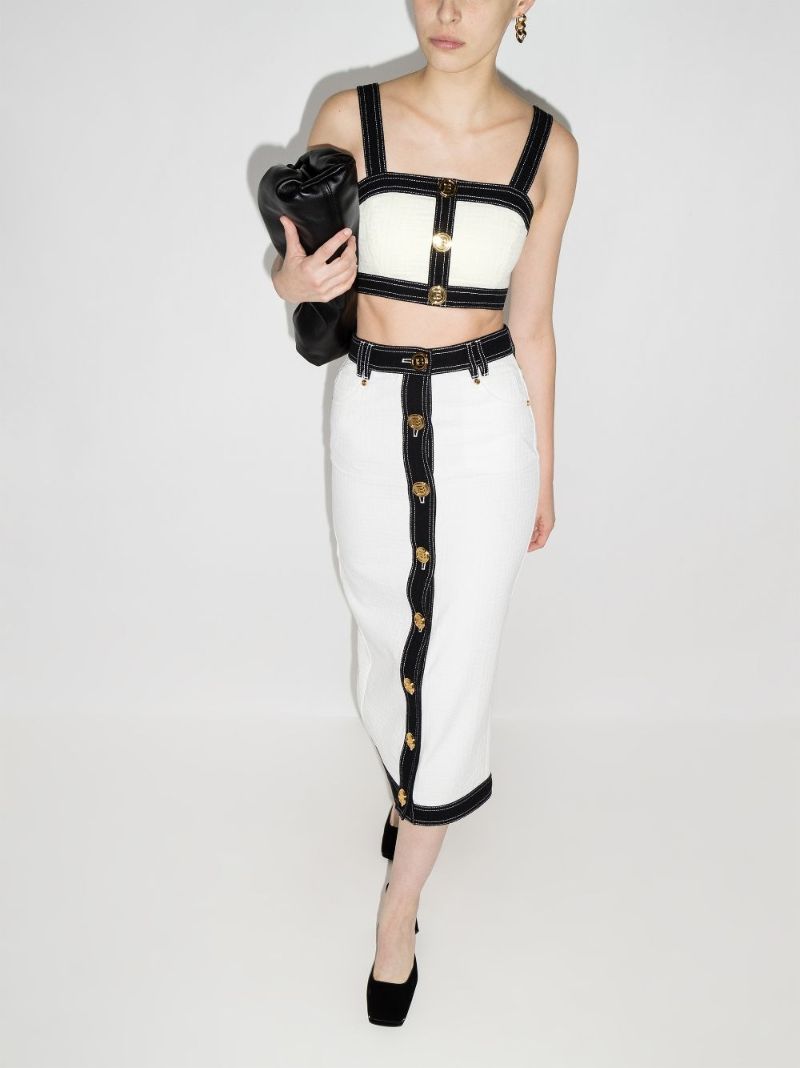 Monogram Denim Crop Top