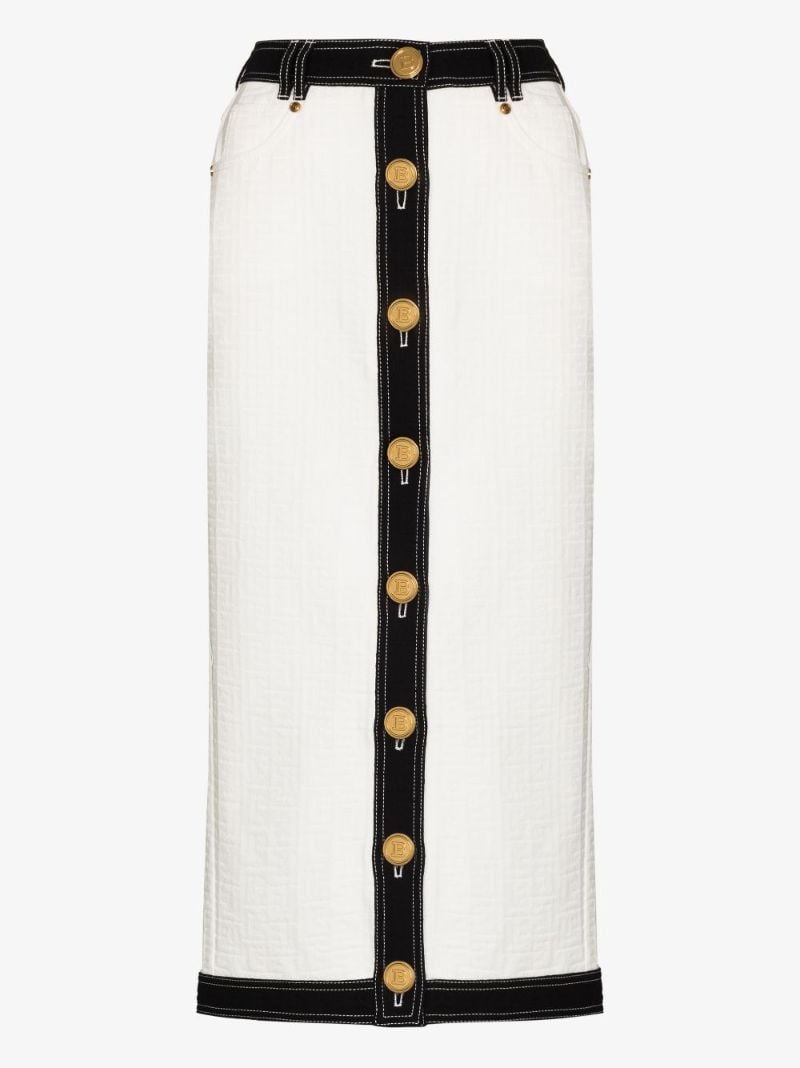 High Waist Cotton Midi Skirt