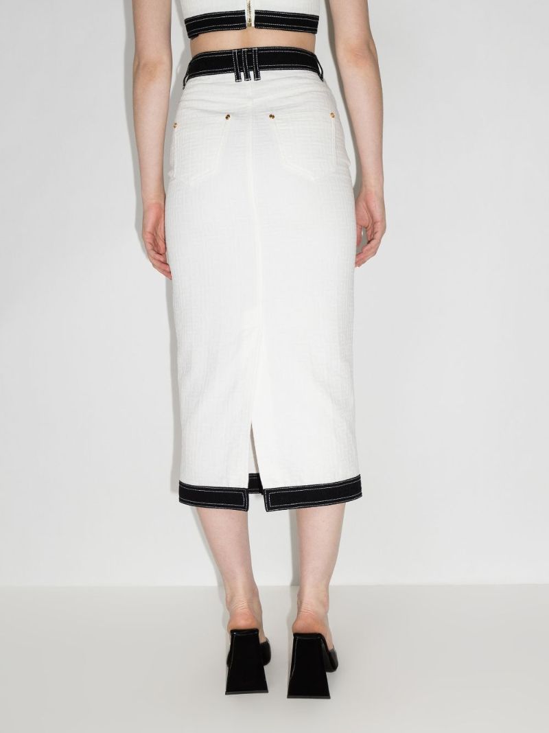 High Waist Cotton Midi Skirt