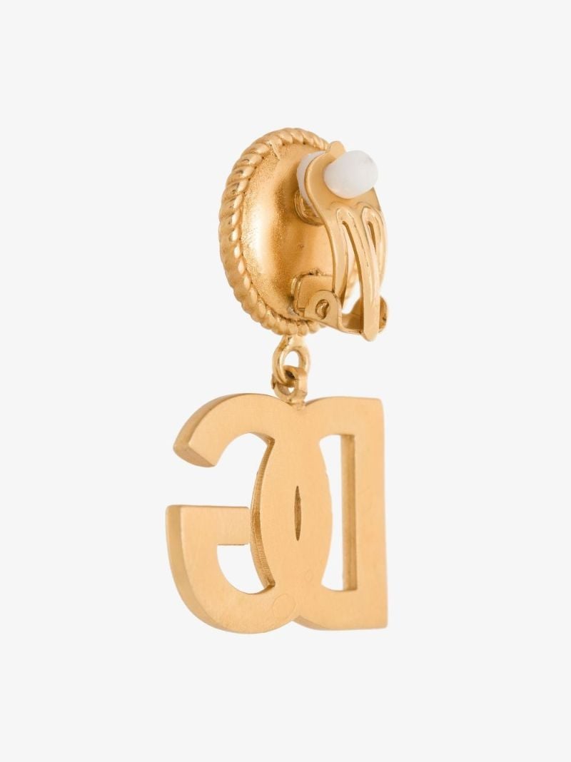 Gold-plated Logo Crystal Drop Earrings