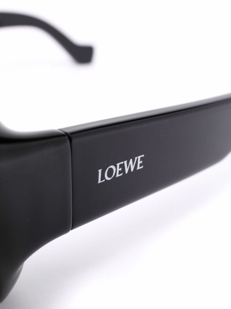 Black Logo-print Rectangle-frame Sunglasses