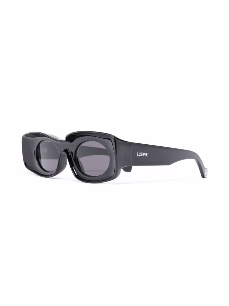 Black Logo-print Rectangle-frame Sunglasses