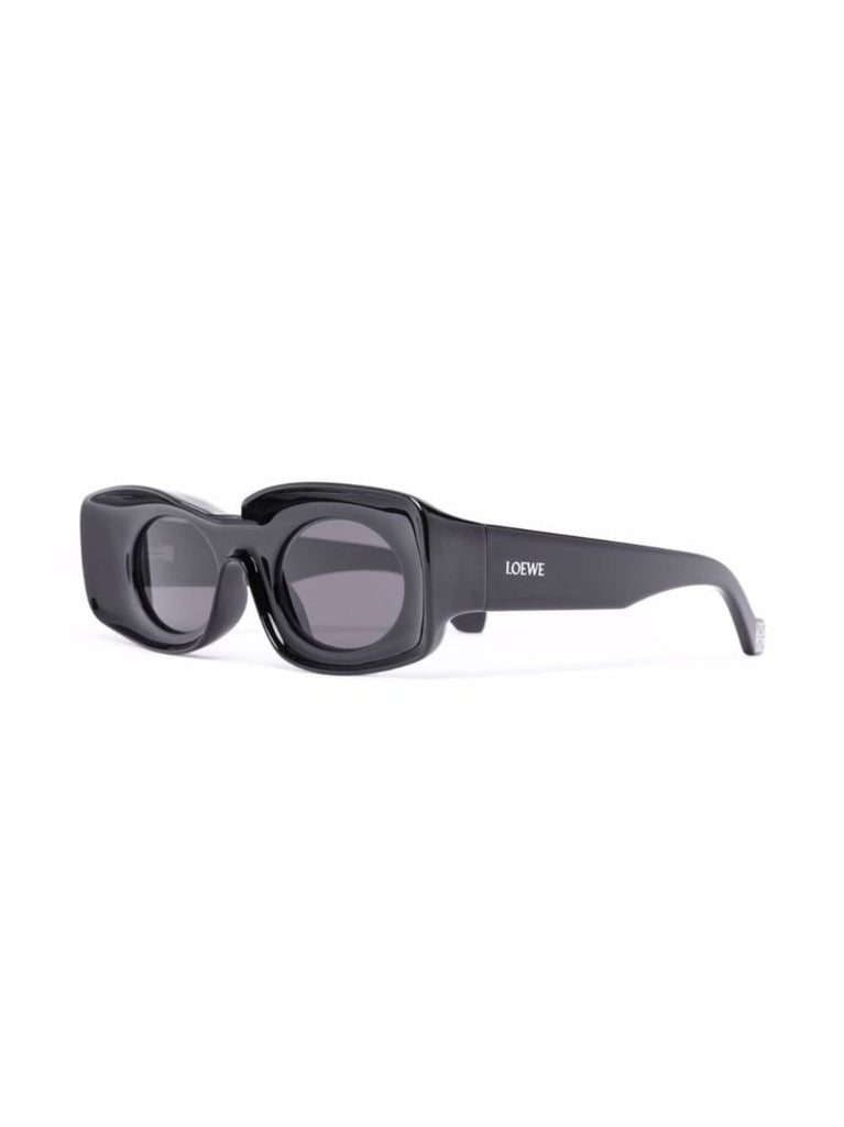 Black Logo-print Rectangle-frame Sunglasses
