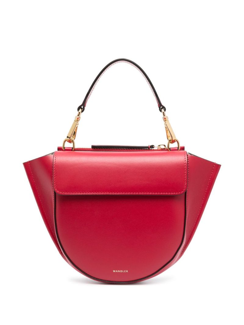 Red Hortensia Mini Leather Shoulder Bag