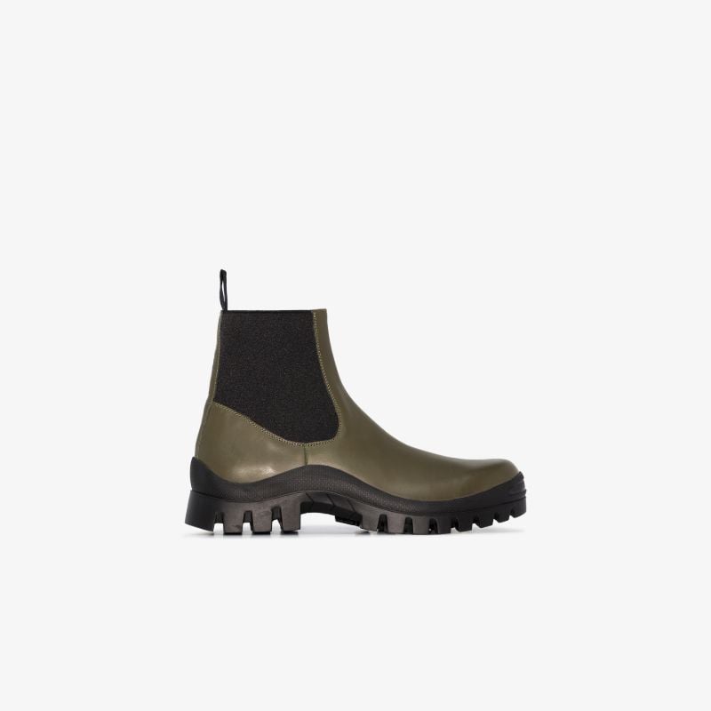 Green Catania Leather Ankle Boots