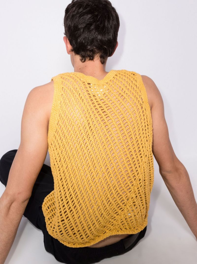 Open Knit Cotton Vest Top