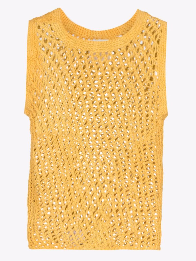 Open Knit Cotton Vest Top