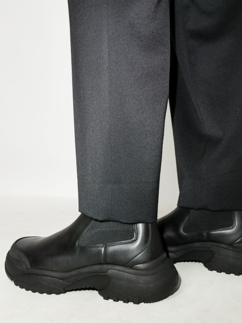 Black Faux Leather Chelsea Boots