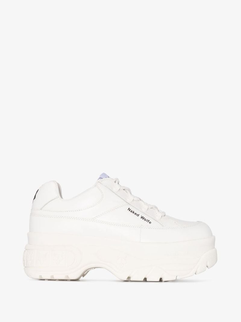 White Sporty 70 Platform Leather Sneakers