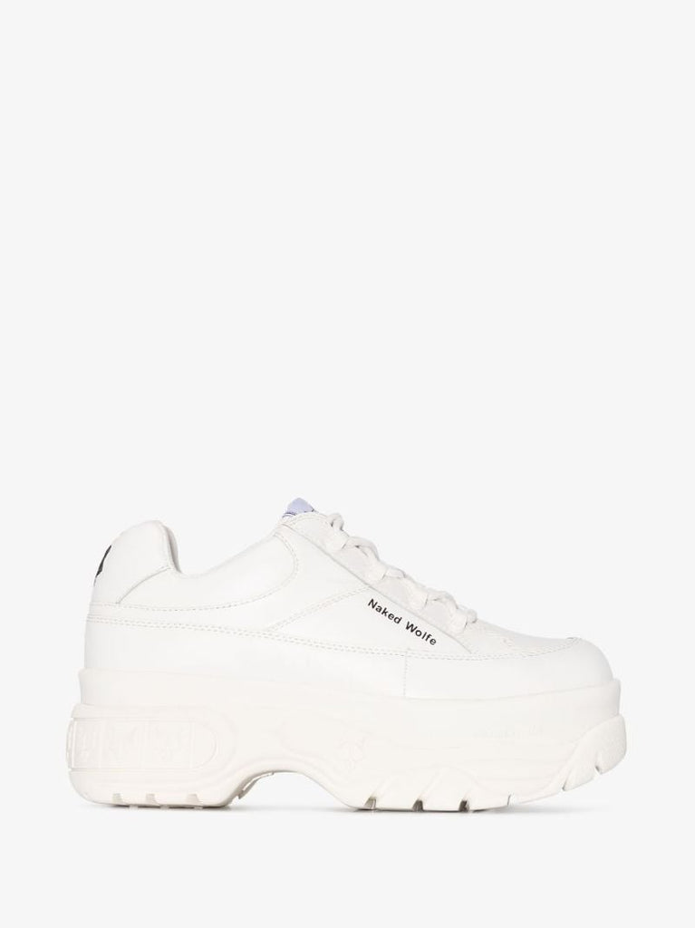 White Sporty 70 Platform Leather Sneakers