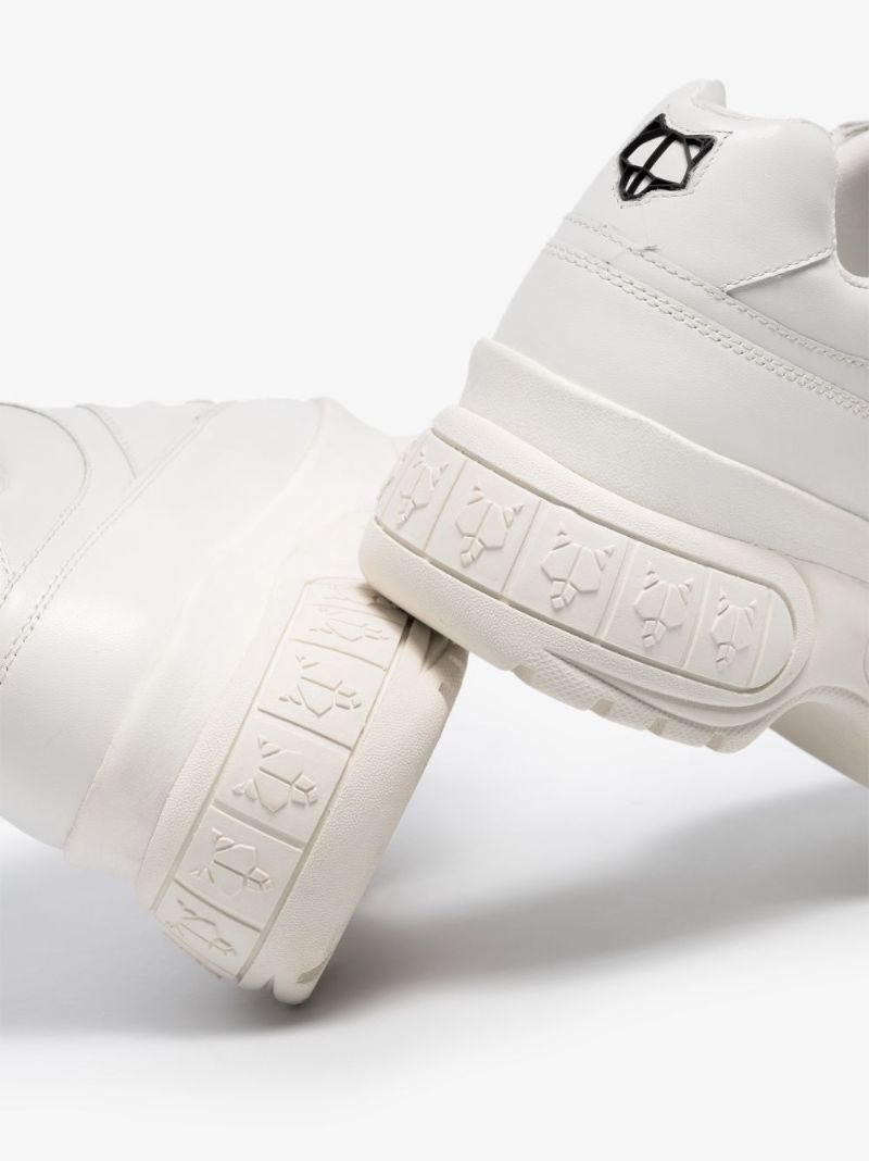 White Sporty 70 Platform Leather Sneakers