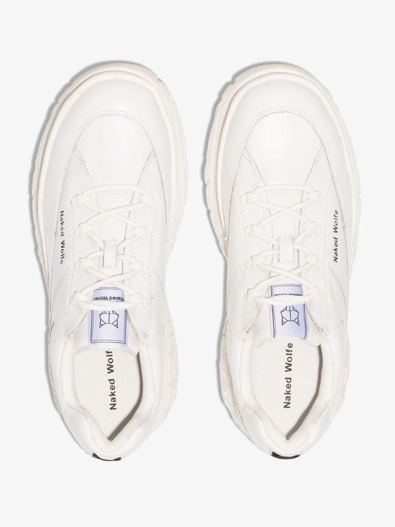 White Sporty 70 Platform Leather Sneakers