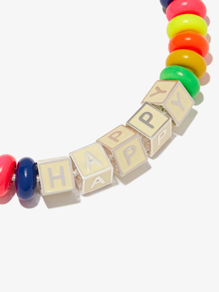 Sterling Silver Happy Beaded Necklace