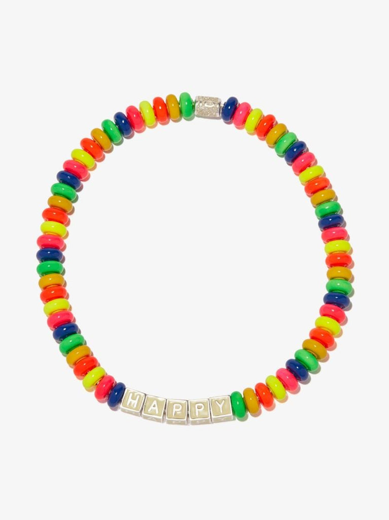 Sterling Silver Happy Beaded Necklace