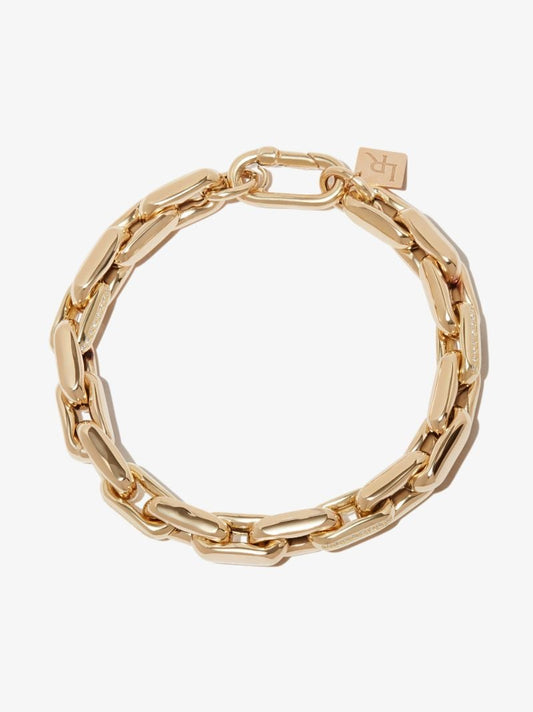 14k Yellow Gold Small Square Link Diamond Bracelet