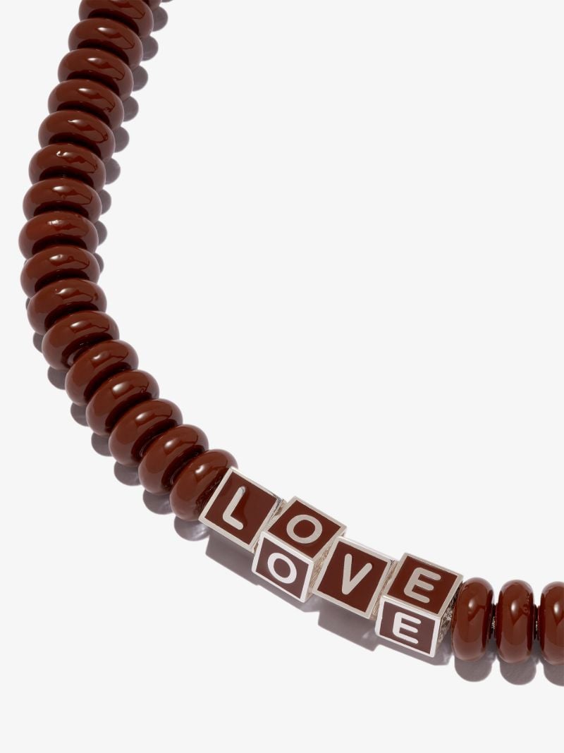 Brown Love Beaded Necklace