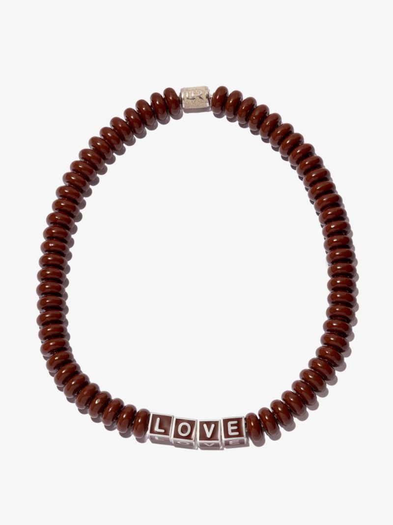 Brown Love Beaded Necklace