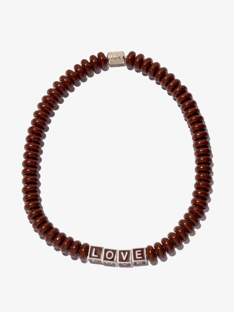 Brown Love Beaded Necklace