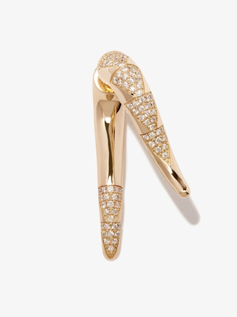 14k Yellow Gold Medium Front and Back Diamond Earring