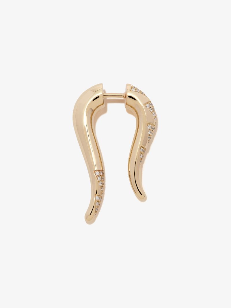 14k Yellow Gold Medium Front and Back Diamond Earring