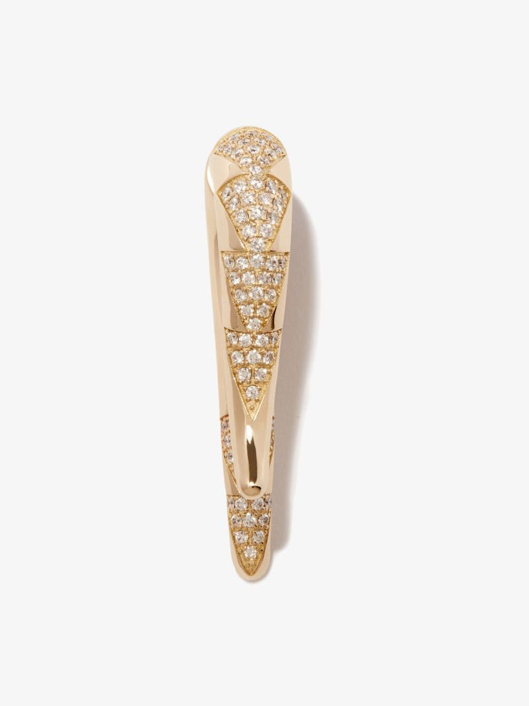 14k Yellow Gold Medium Front and Back Diamond Earring