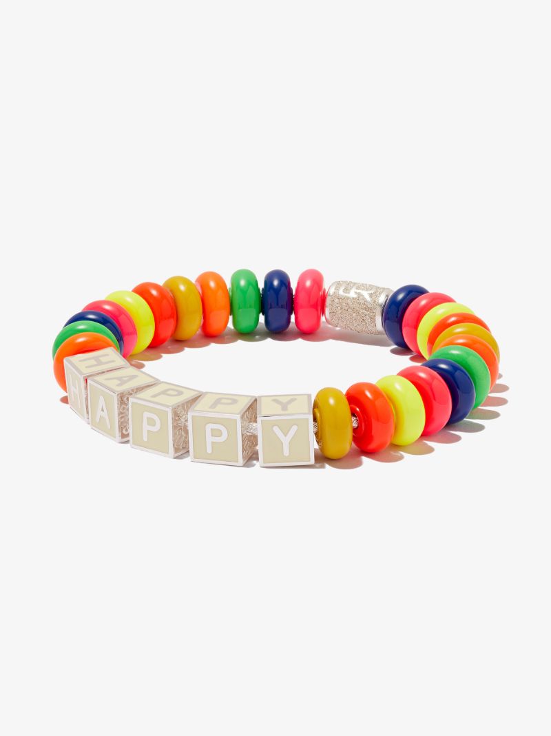 Multicoloured Happy Beaded Bracelet