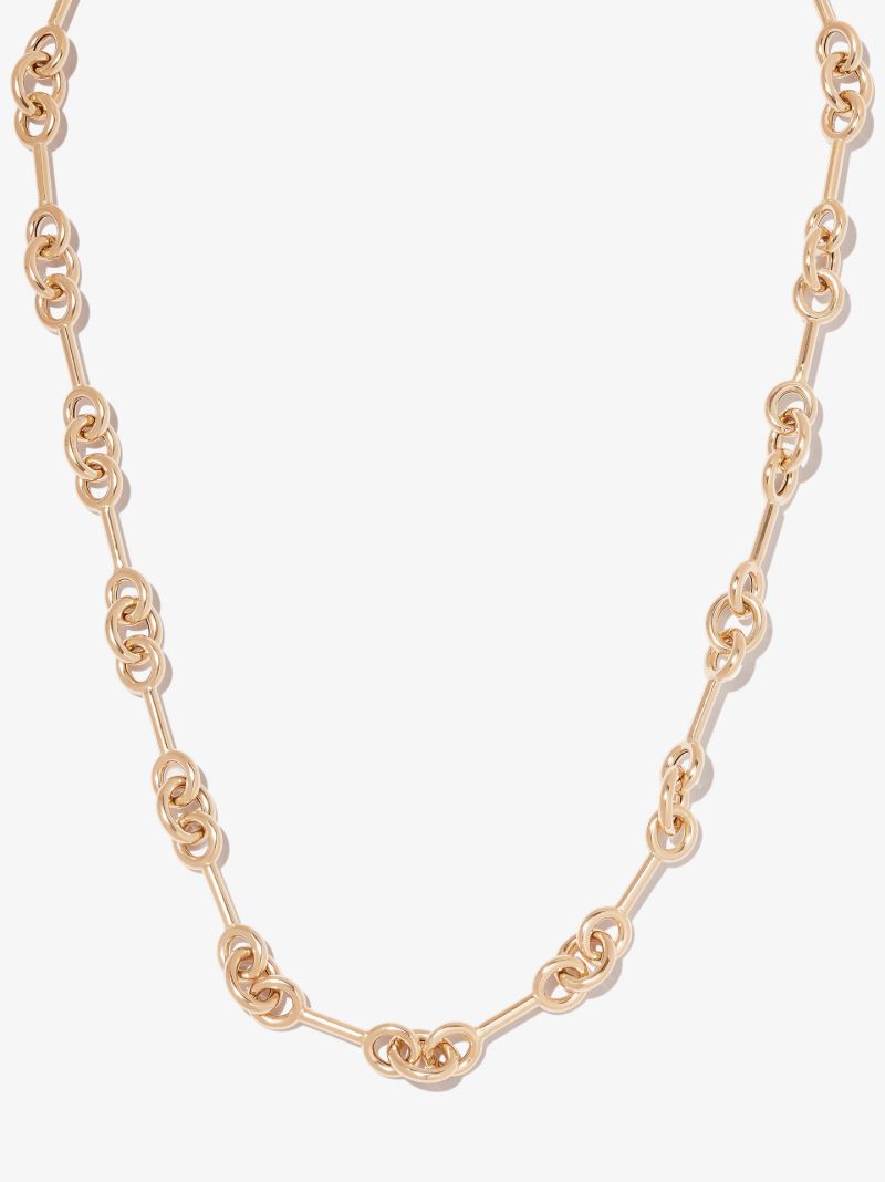 14k Yellow Gold Triple Link Station Necklace