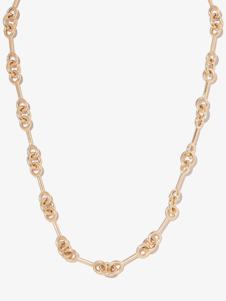 14k Yellow Gold Triple Link Station Necklace