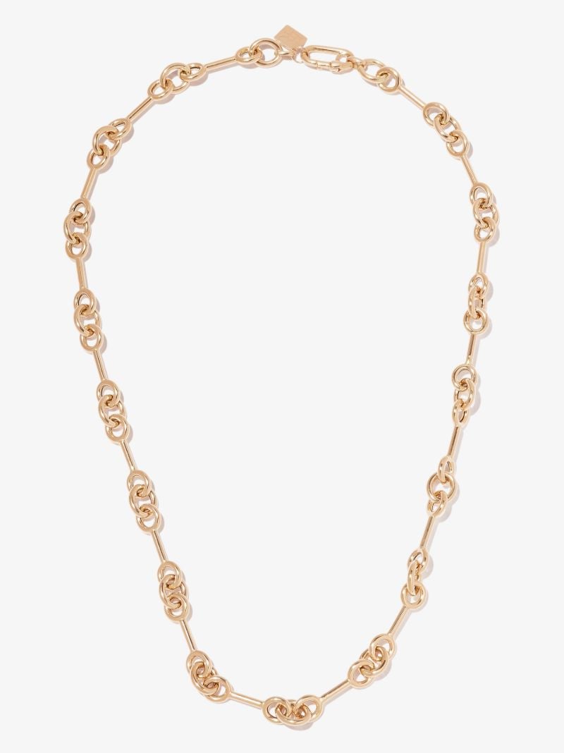 14k Yellow Gold Triple Link Station Necklace