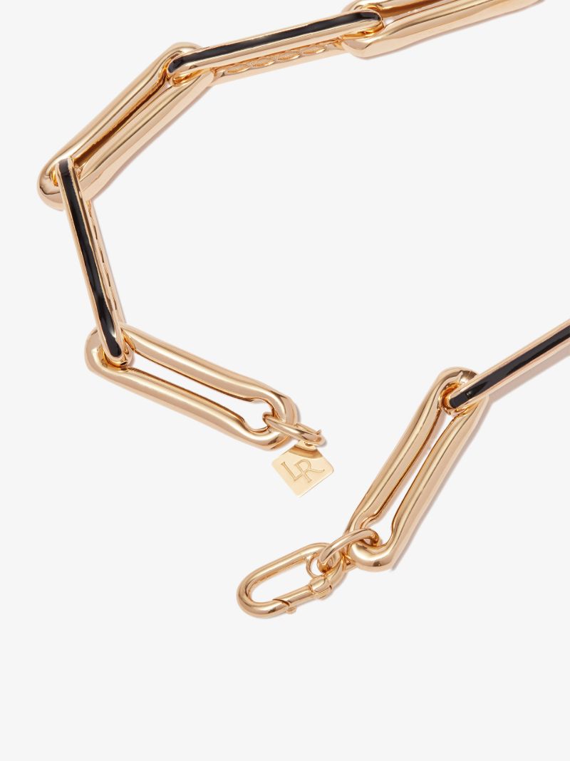 14k Yellow Gold Xl Link Enamel Necklace