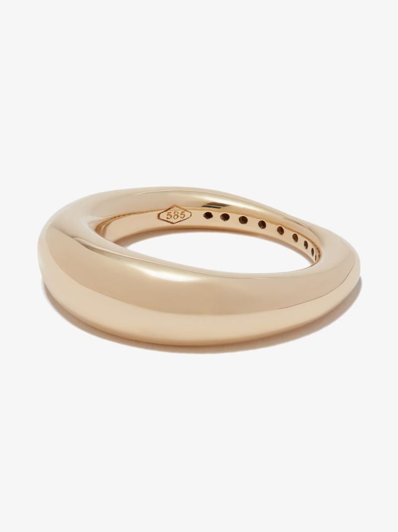 14k Yellow Gold Tapered Diamond Ring
