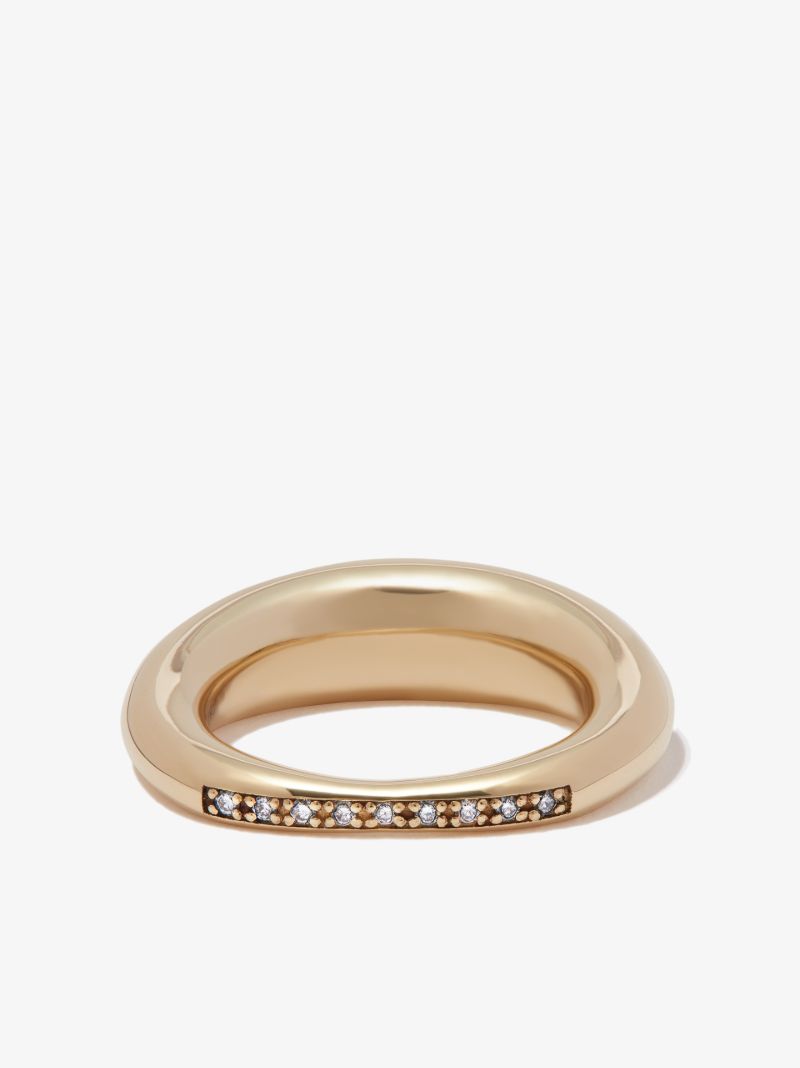 14k Yellow Gold Tapered Diamond Ring