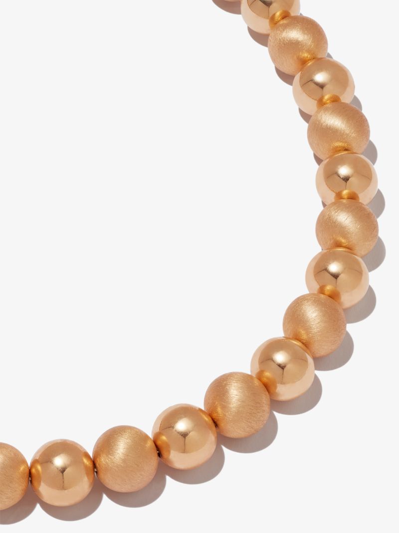 14k Yellow Gold Medium Beaded Necklace