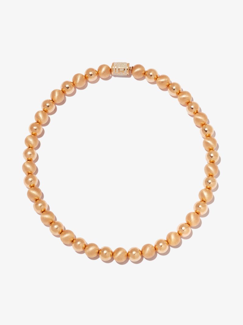 14k Yellow Gold Medium Beaded Necklace