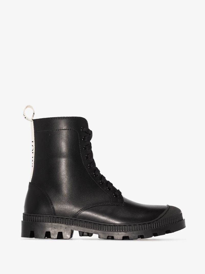 Black Leather Combat Boots
