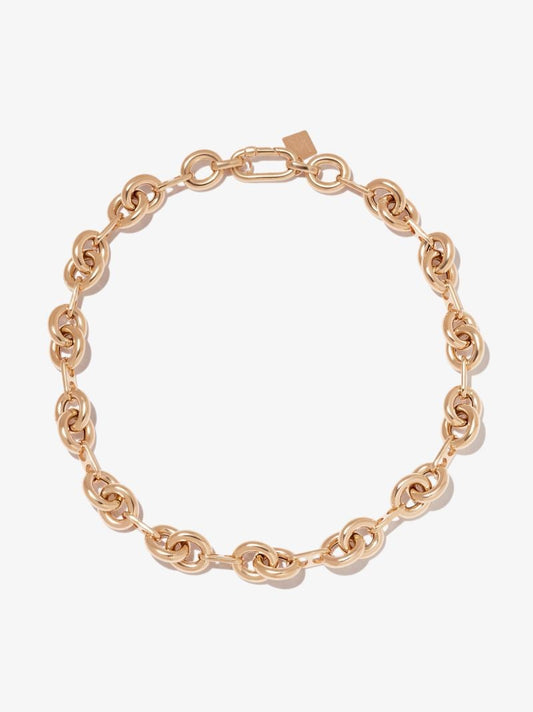 14k Yellow Gold Medium Double Donut Link Necklace