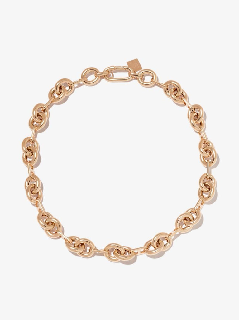 14k Yellow Gold Medium Double Donut Link Necklace