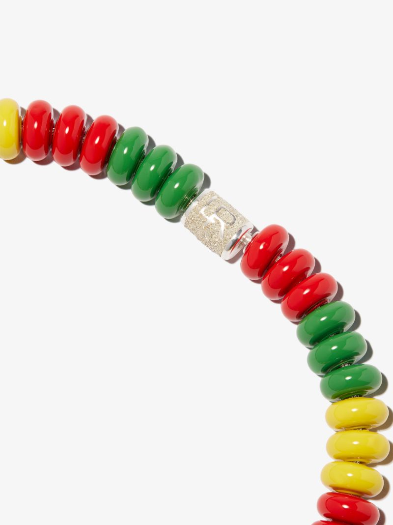 Multicoloured Sterling Silver Beaded Necklace