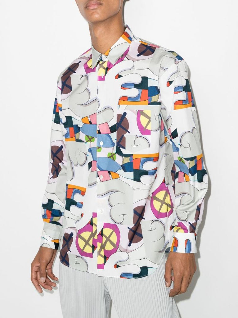 X Kaws Printed Cotton Shirt