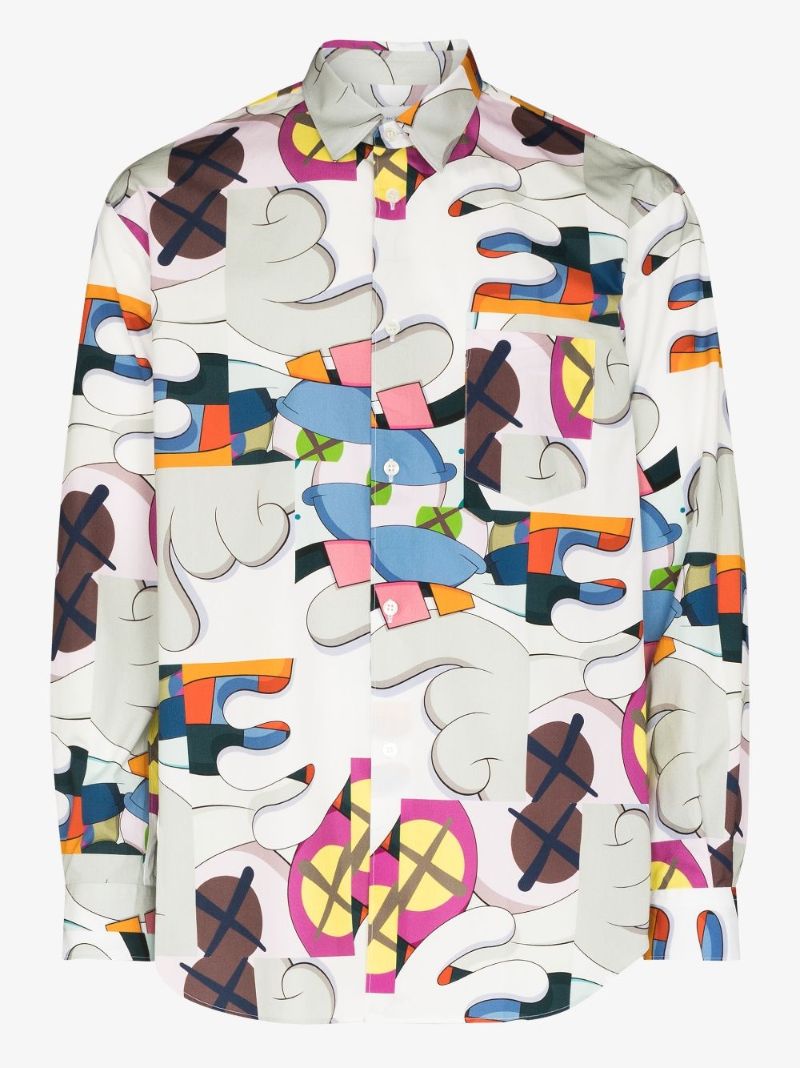 X Kaws Printed Cotton Shirt