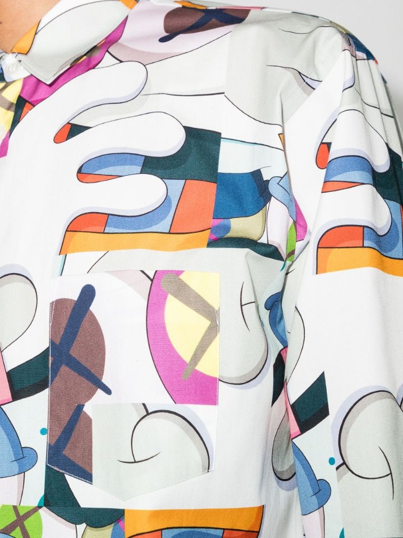 X Kaws Printed Cotton Shirt